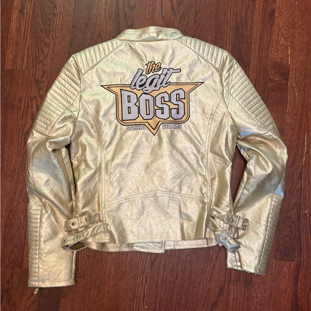 Sasha Banks Gold Leather Jacket